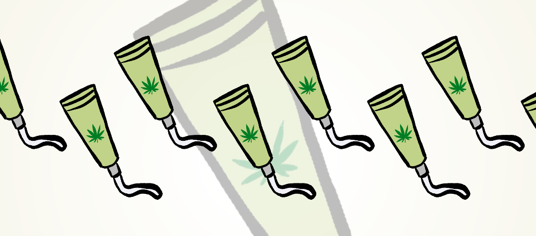 drawing of cannabis topical squeeze for flowerhire blog