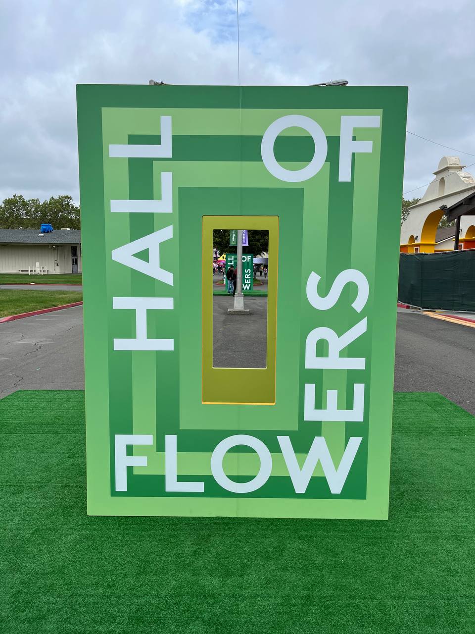 Hall of Flowers sign at hall of flowers in santa rosa, CA