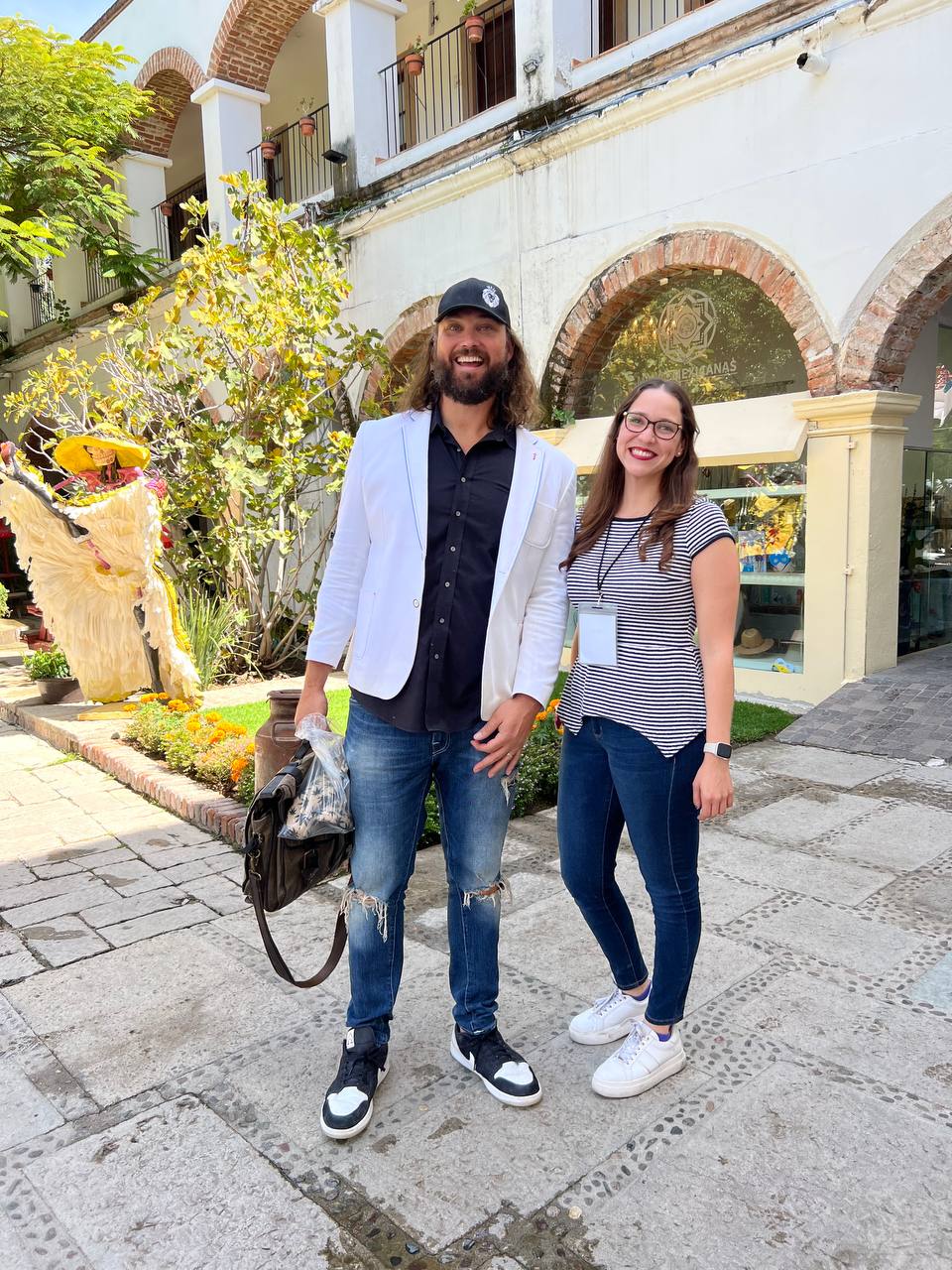 Michelle Williams with FlowerHire Founder & CEO David Belsky at the Canna Mexico World Summit.